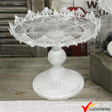 Atacado Shabby Chic Vintage Branco Metal Wedding Cake Stands